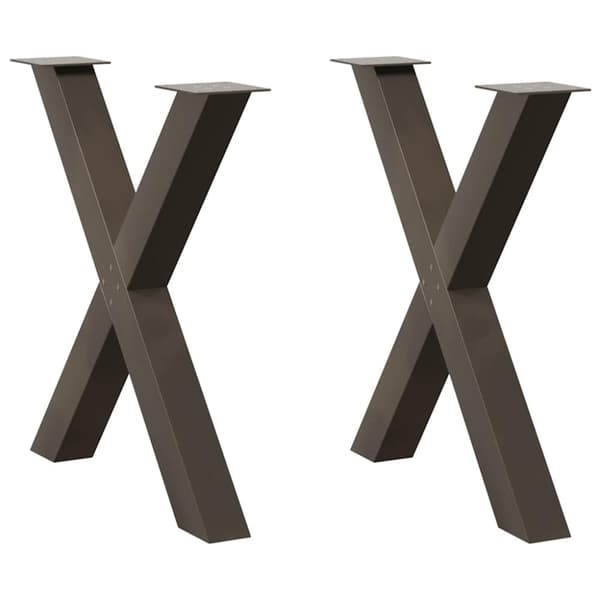 vidaXL Spisebordsben X-formet 2 stk. naturstål 70x(72-73) cm stål