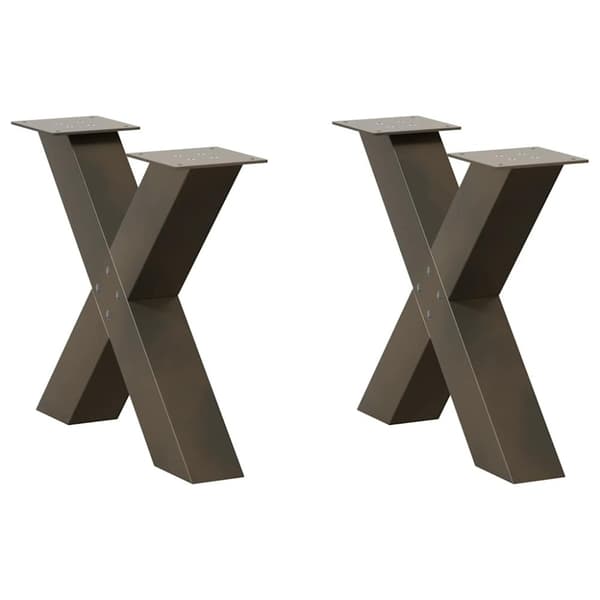 vidaXL sofabordben X-formet 2 stk. naturstål 50x(42-43) cm stål
