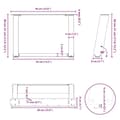 Miniatyrbild 10 av 10: vidaXL Soffbordsben U-formade 2 st naturstål 40x(30-31) cm stål