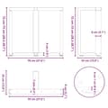 Miniatyrbilde 10 av 10: vidaXL Spisebordben T-formet 2 stk svart 70x35x(72-73) cm stål