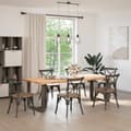 Miniatyrbilde 2 av 10: vidaXL Spisebordben T-formet 2 stk svart 70x35x(72-73) cm stål