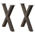 Pikkukuva 1 / 10: vidaXL Ruokapöydän jalat X-muotoiset 2 kpl Luonnonvärinen teräs 80x(72-73) cm Teräs