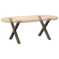 Miniatyrbillede 8 af 10: vidaXL sofabordben X-formet 2 stk. naturstål 50x(42-43) cm stål