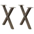 Miniatyrbillede 1 af 10: vidaXL sofabordben X-formet 2 stk. naturstål 50x(42-43) cm stål