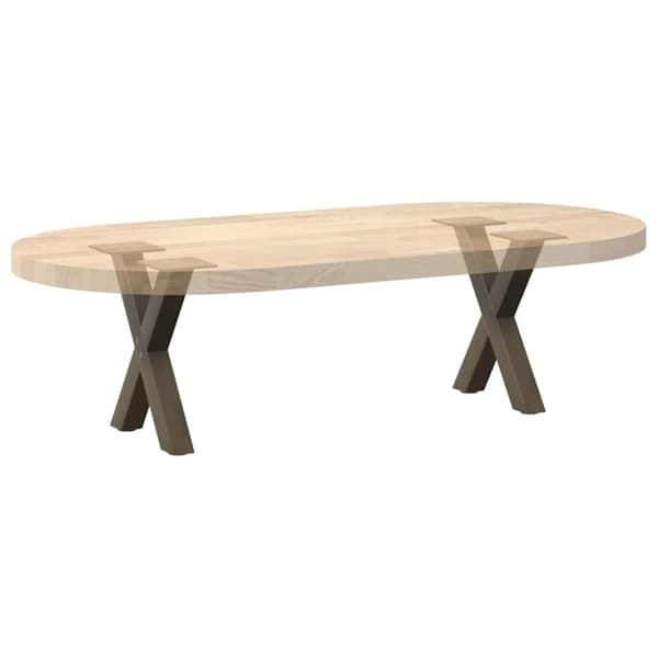 vidaXL Sohvapöydän jalat X-muotoiset 2 kpl Luonnonvärinen teräs 30x(30-31) cm Teräs