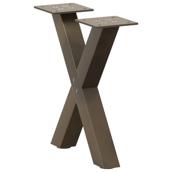 vidaXL Sohvapöydän jalat X-muotoiset 2 kpl Luonnonvärinen teräs 30x(30-31) cm Teräs