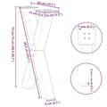 Pikkukuva 10 / 10: vidaXL Ruokapöydän jalat X-muotoiset 2 kpl Luonnonvärinen teräs 50x(72-73) cm Teräs