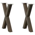 Pikkukuva 1 / 10: vidaXL Ruokapöydän jalat X-muotoiset 2 kpl Luonnonvärinen teräs 50x(72-73) cm Teräs