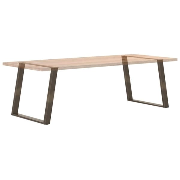 vidaXL Spisebordsben U-formet 2 stk. naturstål 90x(72-73) cm stål