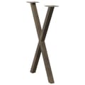 Miniatyrbild 4 av 10: vidaXL Matbordsben X-formad 2 st naturstål 57x(72-73) cm stål