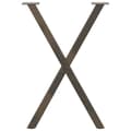 Miniatyrbild 5 av 10: vidaXL Matbordsben X-formad 2 st naturstål 57x(72-73) cm stål