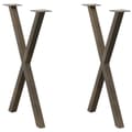 Miniatyrbild 1 av 10: vidaXL Matbordsben X-formad 2 st naturstål 57x(72-73) cm stål