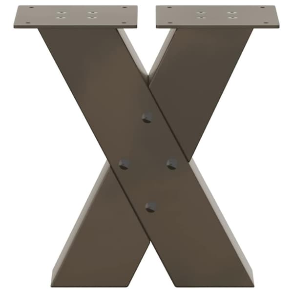 vidaXL sofabordben X-formet 2 stk. naturstål 30x(30-31) cm stål