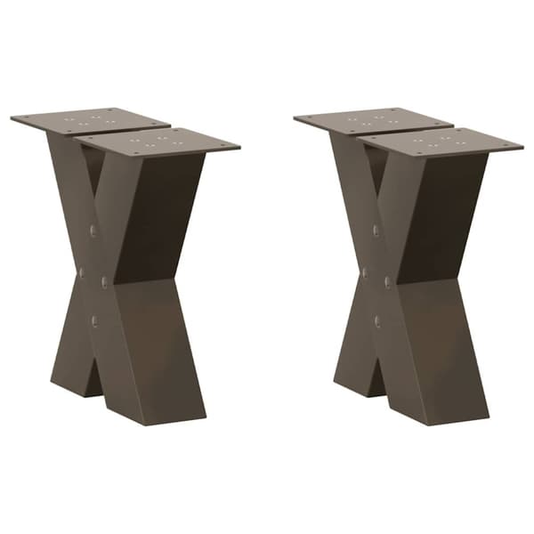 vidaXL sofabordben X-formet 2 stk. naturstål 30x(30-31) cm stål