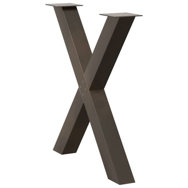 vidaXL Matbordsben X-formad 2 st naturstål 80x(72-73) cm stål