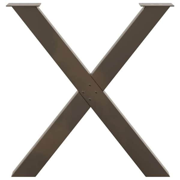 vidaXL Matbordsben X-formad 2 st naturstål 80x(72-73) cm stål