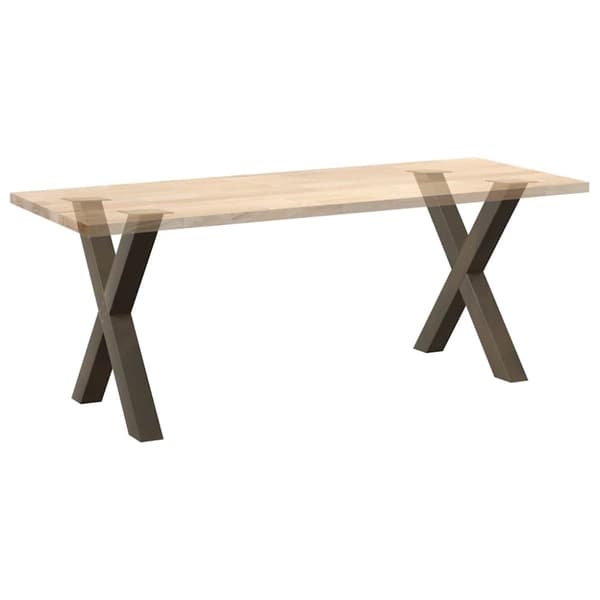 vidaXL Matbordsben X-formad 2 st naturstål 80x(72-73) cm stål