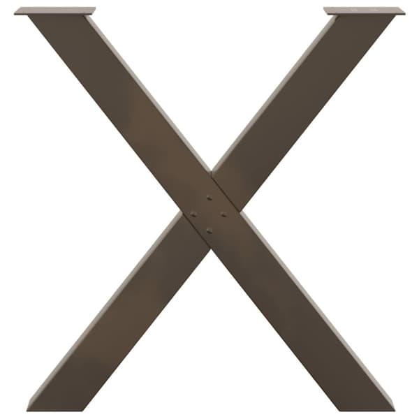 vidaXL Matbordsben X-formad 3 st naturstål 80x(72-73) cm stål
