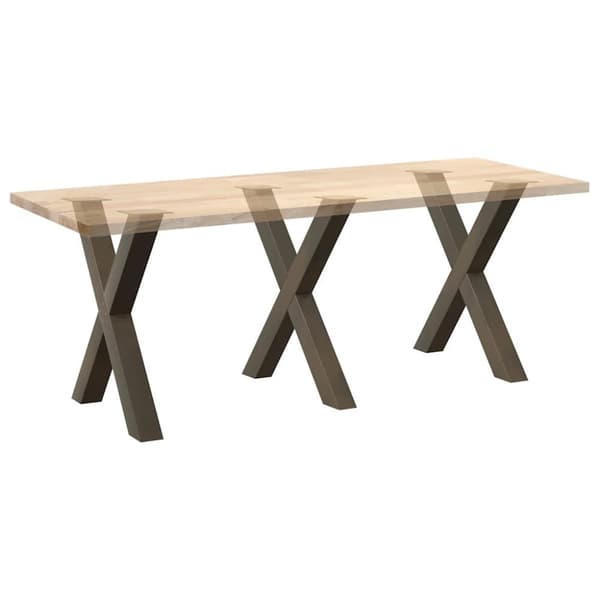 vidaXL Matbordsben X-formad 3 st naturstål 80x(72-73) cm stål