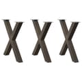 Miniatyrbild 1 av 10: vidaXL Matbordsben X-formad 3 st naturstål 80x(72-73) cm stål