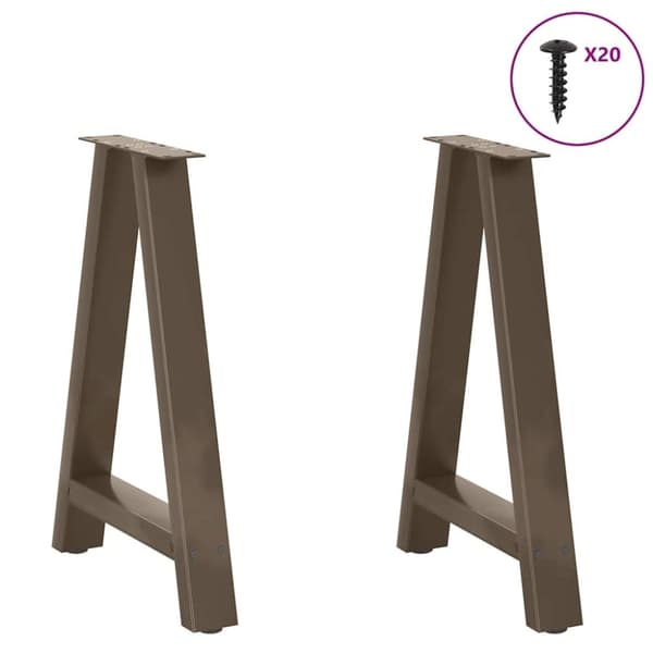 vidaXL Soffbordsben A-formade 2 st 50x(72-73) cm stål