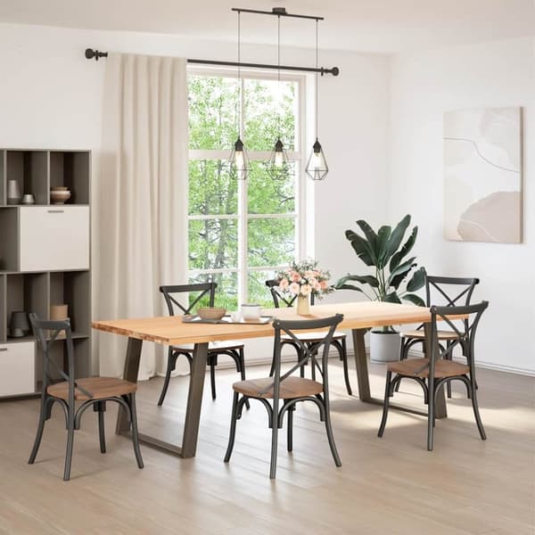 vidaXL Matbordsben U-formad 2 st naturstål 90x(72-73) cm stål