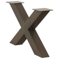 Miniatyrbilde 4 av 10: vidaXL Salongbordben X-formet 2 stk naturstål 70 x (42-43) cm stål