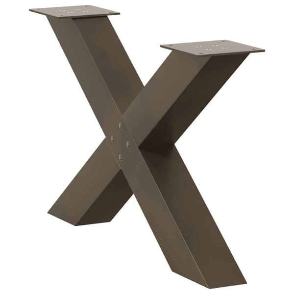 vidaXL Salongbordben X-formet 2 stk naturstål 70 x (42-43) cm stål