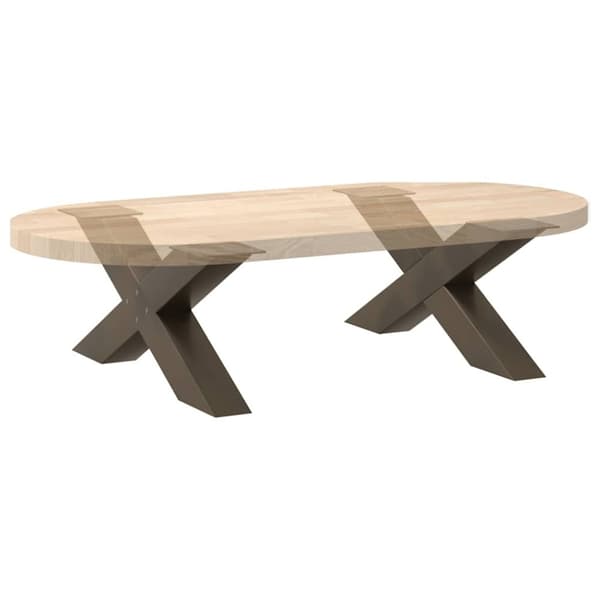 vidaXL Salongbordben X-formet 2 stk naturstål 70 x (42-43) cm stål