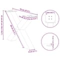 Miniatyrbilde 10 av 10: vidaXL Salongbordben X-formet 2 stk naturstål 70 x (42-43) cm stål