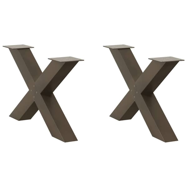 vidaXL Soffbordsben X-formade 2 st naturstål 70x(42-43) cm stål