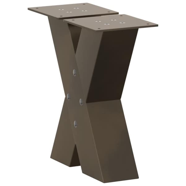 vidaXL Soffbordsben X-formade 2 st naturstål 40x(30-31) cm stål