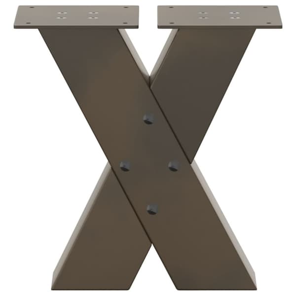 vidaXL Soffbordsben X-formade 2 st naturstål 40x(30-31) cm stål