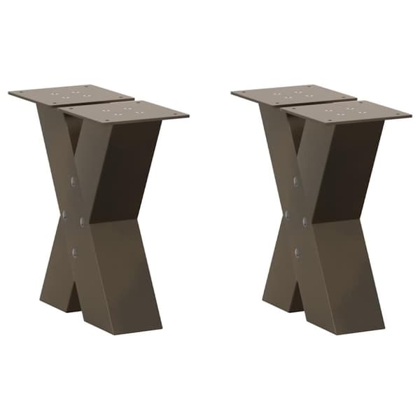 vidaXL Soffbordsben X-formade 2 st naturstål 40x(30-31) cm stål