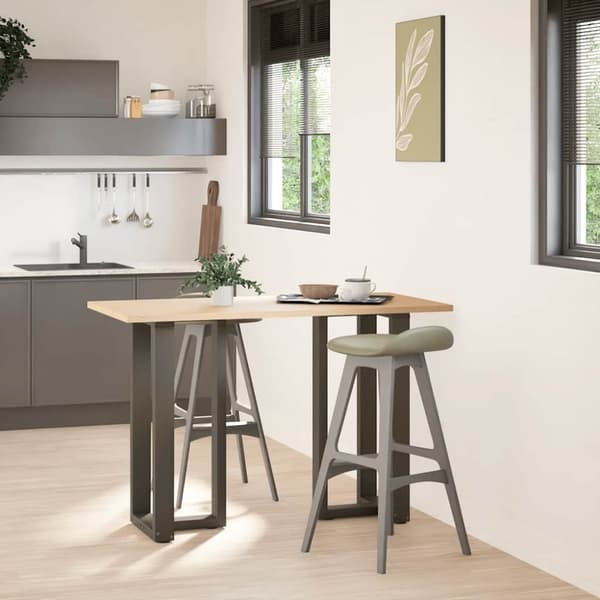 vidaXL Barbordsben T-formad 2 st naturstål 40x35x(90-91) cm stål