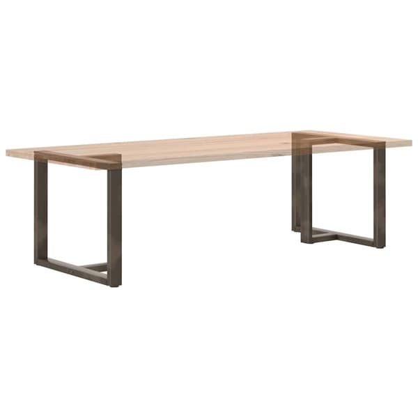 vidaXL Matbordsben T-formad 2 st naturstål 90x35x(72-73) cm stål
