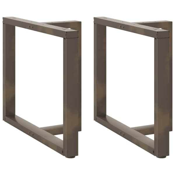 vidaXL Matbordsben T-formad 2 st naturstål 90x35x(72-73) cm stål