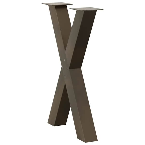 vidaXL Matbordsben X-formad 2 st naturstål 50x(72-73) cm stål