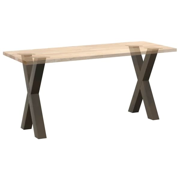 vidaXL Matbordsben X-formad 2 st naturstål 50x(72-73) cm stål