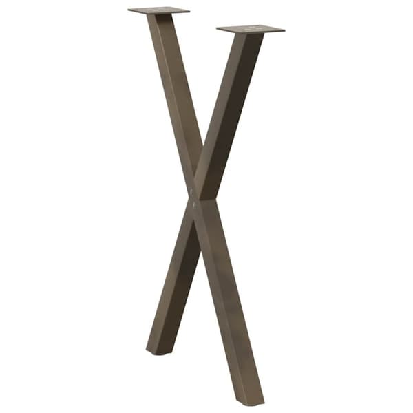 vidaXL Ruokapöydän jalat U-muoto 3 kpl Luonnonteräs 57x(72-73) cm