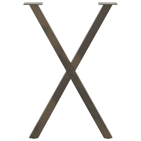 vidaXL Ruokapöydän jalat U-muoto 3 kpl Luonnonteräs 57x(72-73) cm