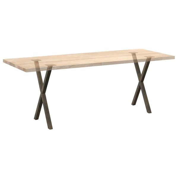 vidaXL Ruokapöydän jalat U-muoto 3 kpl Luonnonteräs 57x(72-73) cm