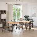 Miniatyrbilde 2 av 10: vidaXL Spisebordben T-formet 2 stk svart 80x35x(72-73) cm stål