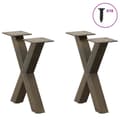 Miniatyrbilde 3 av 9: vidaXL Salongbordben X-formet 2 stk naturstål 30x(30-31) cm stål