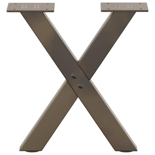 vidaXL Salongbordben X-formet 2 stk naturstål 30x(30-31) cm stål