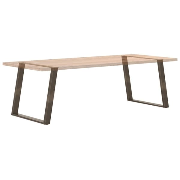 vidaXL Spisebordben U-formet 2 stk naturstål 100x(72-73) cm stål