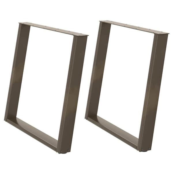 vidaXL Spisebordben U-formet 2 stk naturstål 100x(72-73) cm stål