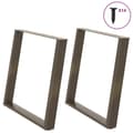 Miniatyrbilde 1 av 10: vidaXL Spisebordben U-formet 2 stk naturstål 100x(72-73) cm stål