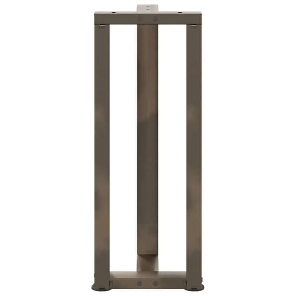 vidaXL Konsolbordsben T-formad 2 st naturstål 38x25x(72-73) cm stål