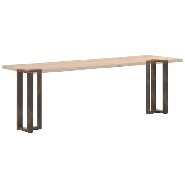vidaXL Konsolbordsben T-formad 2 st naturstål 38x25x(72-73) cm stål